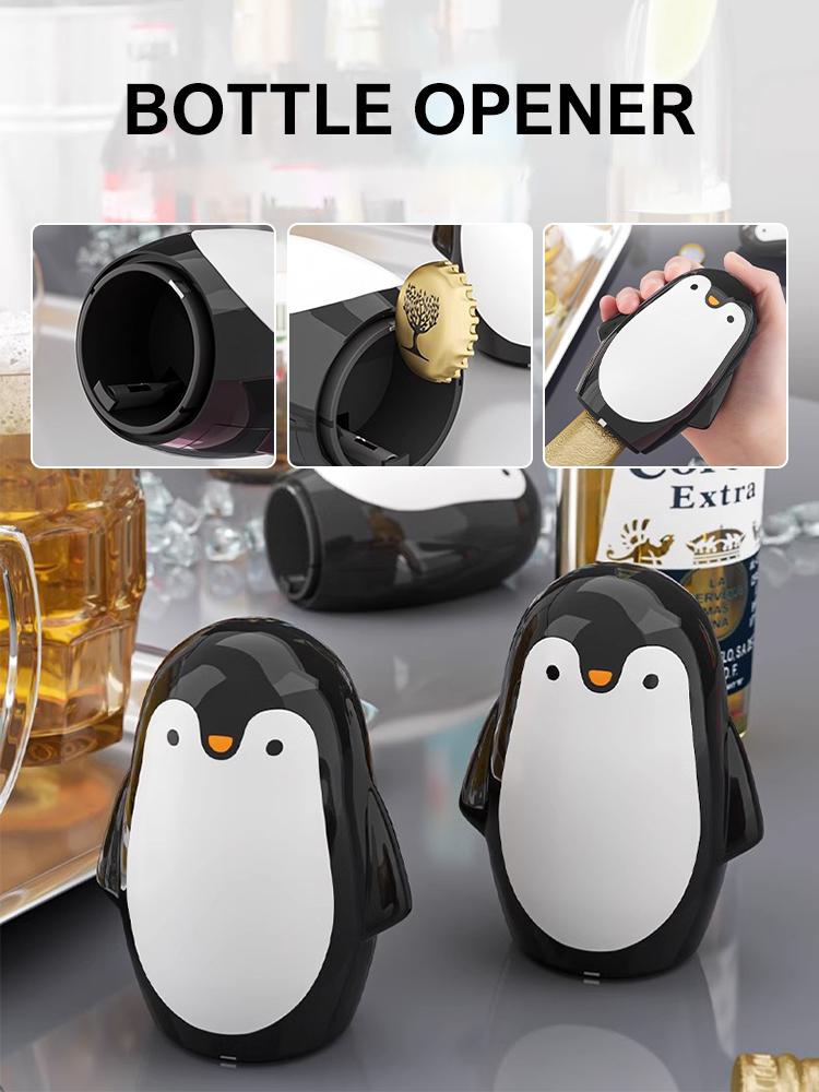 Penguin Bottle Opener Perfect Beer/Soda Cap Bottle Opener Magnetic Automatic Mini Bottle Opener for Bar,Kitchen,Counter,Camping