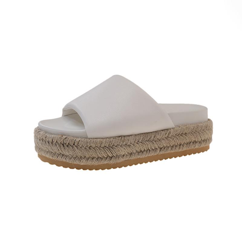 Retro thick-soled cool slippers women's summer fashion wear open-toed bow temperament non-slip girls with sandals