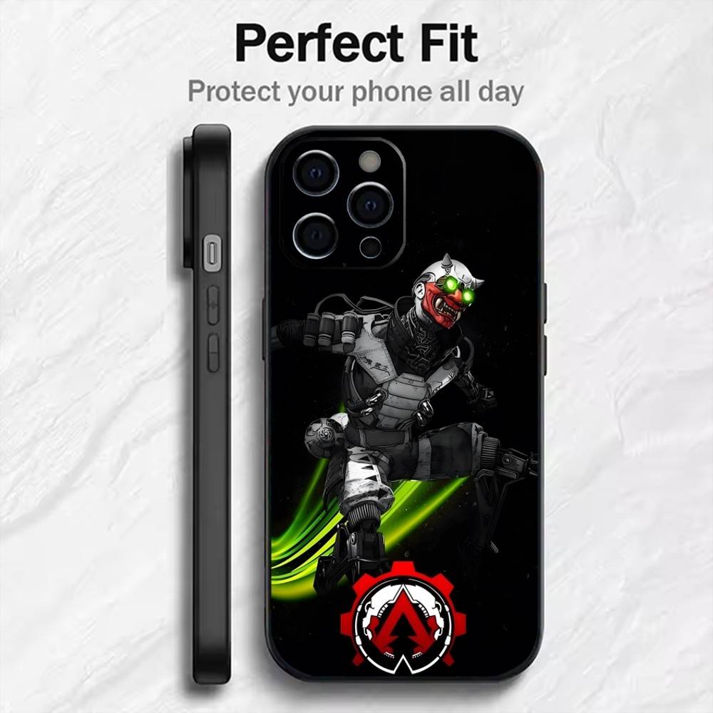 Fps Game A-APEX Printing Phone Case For iPhone17,16,15,14,13,12 Plus,Max Soft Silicone Black Cover