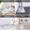 Coastal Beach Bath Mats for Bathroom,Nautical Ocean Seashells Starfish Absorbent Bath Rug Non-Slip Floor Rug Carpets Door Mat Washable Area Rugs for