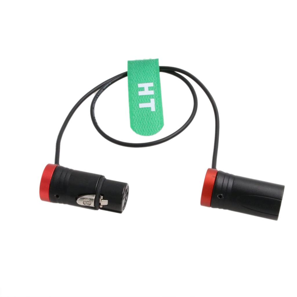 HangTon Audio Cable for Microphones, Cameras, Sound Devices (888, 633, Zaxcom, Zoom Audio Recorders), Low Profile XLR 3-Pin Male-Female, Red, 20-inch