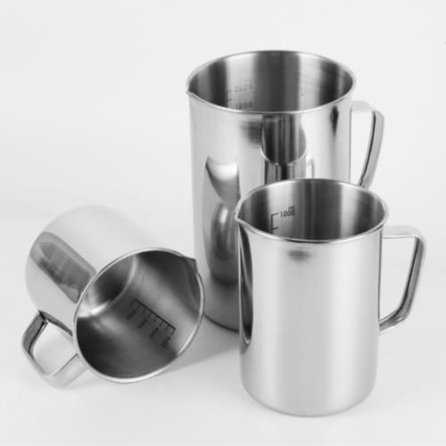 FiveLn Stainless Steel Heat-Resistant Measuring Cup, 500/1000/2000 Ml, Large Capacity with Graduated Measuring Cup, Commercial Grade, Can Also Be Used