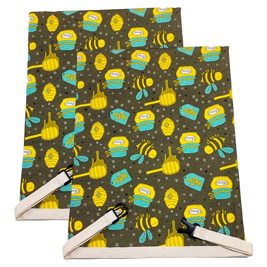 Organic Cotton Bees Wax Food Storage Bag with Elastic Bands and Carabiner Sustainable Kitchen Essential For Bread Cheese