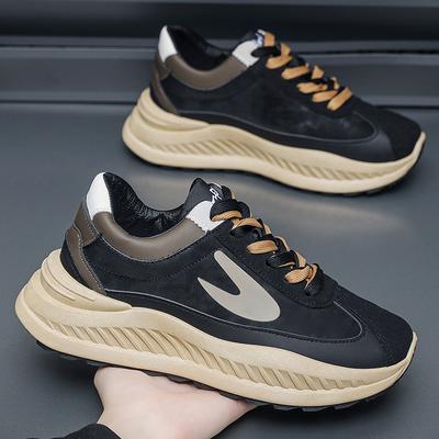 Herrenschuhe Mode Schnürschuhe Lässige Sportschuhe Vier Jahreszeiten Mode Papa Schuhe Niedrig Hilfe Set Fuß Dicke Sohle Sneakers Herren