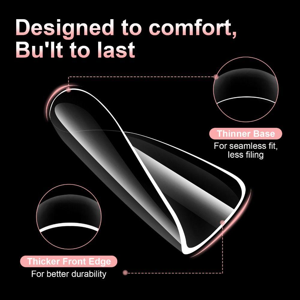 240pcs Short Oval Fake Nails Artificial Nail Art Hot Nail Set  For 6-12 Years Girls