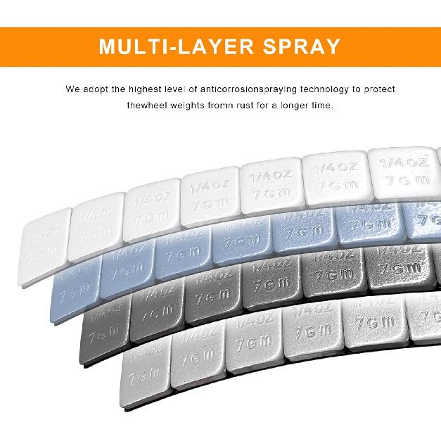 48 PCS 1/4 Oz Adhesive Backed Wheel Weights, 0.25 Oz Stick on Tire Balancing Weights, Low Profile Easy to Peel Wheel Balancing Weights for Cars