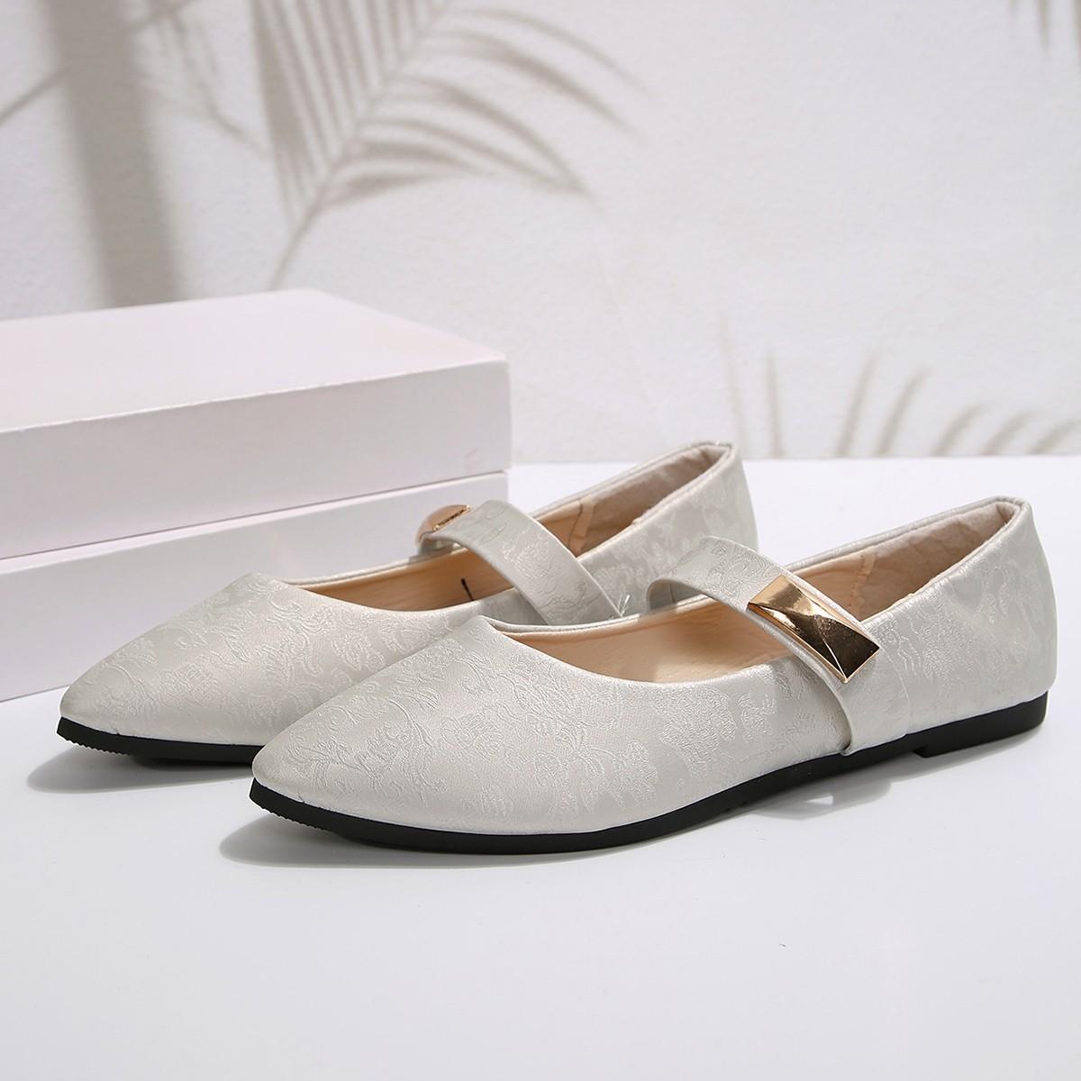 Модные туфли на плоской подошве женские повседневные удобные босиком белые без каблуков — фото 6