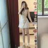 French sweet vacation floral neck sleeveless dress femininity high-end strap short skirt summer new