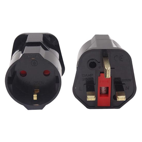 Adaptador Schuko Euro Socket 2 Pin a 13 Amp 3 Pin Plug Tipo C a Tipo G |  Adaptador de viaje universal europeo internacional para Europa | para