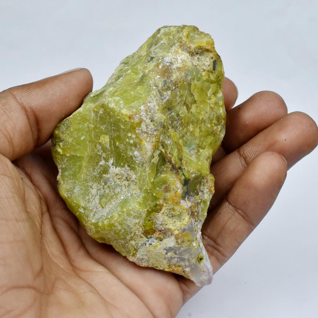 Natural Green Opal Loose Gemstone Uncut Raw 28 ct Rough October Birthstone for Gem Collections