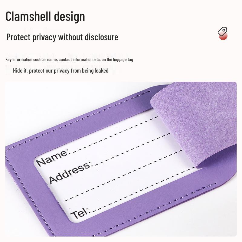 PU Leather Flip-style Luggage Tag - Anti-lost Suitcase Identification