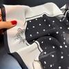 100% Mulberry Silk 65 Silk Double Crepe Retro Polka Dot Square Scarf Women's Spring Summer Thin Elegant High-end Gift Silk Scarf