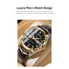 POEDAGAR Orologi di Lusso di Alta Qualità per Uomo Sportivi Quarzo Pelle Impermeabile Luminosi Data Giorno Orologio Maschile Reloj