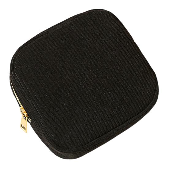 

Косметичка с застежкой-молнией, водонепроницаемая, портативная, компактная, дизайн, органайзер для гигиенических салфеток, сумка для хранения косметики чёрный