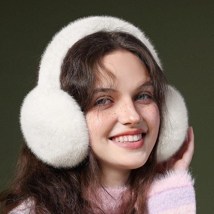 Foldable Faux Fur Winter Earmuffs for Women & Girls - Cute, Warm, Outdoor Ear Warmers
