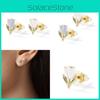 Rose Flower Fashionable Earrings For Women Alloy Floral Design For Occasion Every