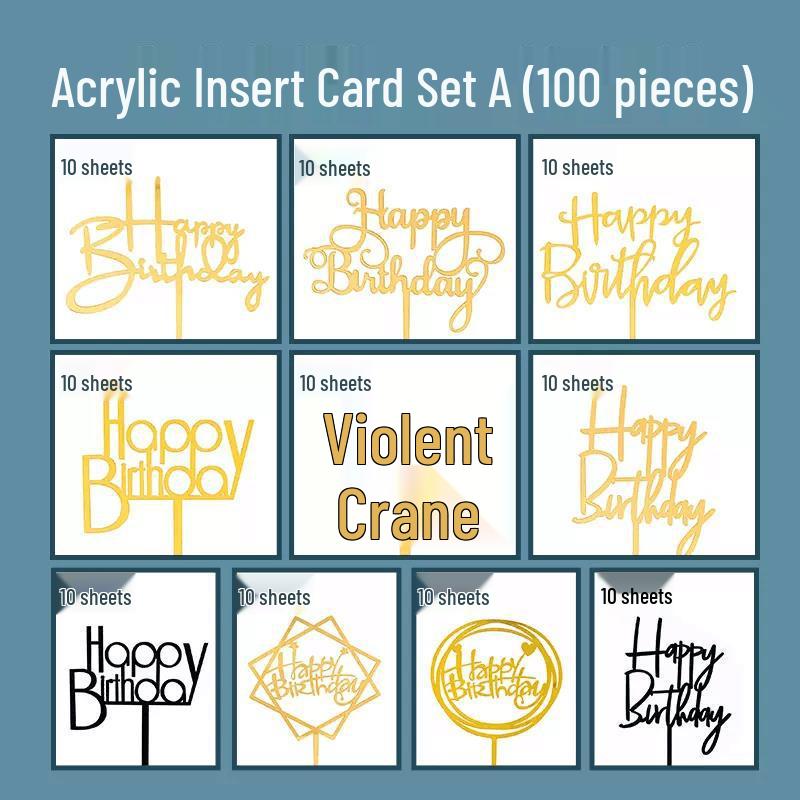 50-Pack Acrylic 'Happy Birthday' Cake Toppers - Popular Party Decorations with Free Shipping