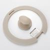 NITORI TORERU Series Silicone Rim Glass Lid 20cm Beige, Detachable Handle Compatible Cookware Lid