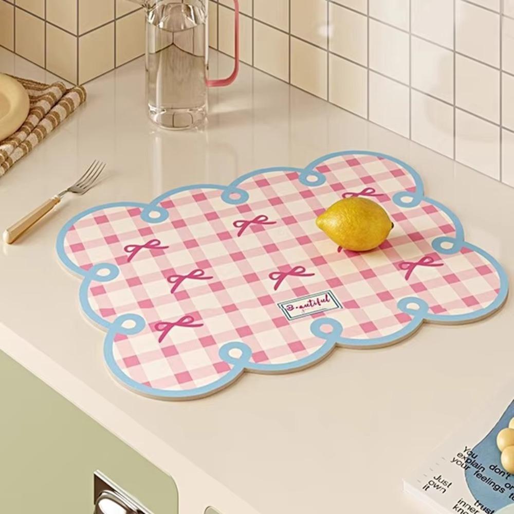 Water Absorbing Dining Table Mat Quick Drying Cup Coaster New Leather Placemat  Household