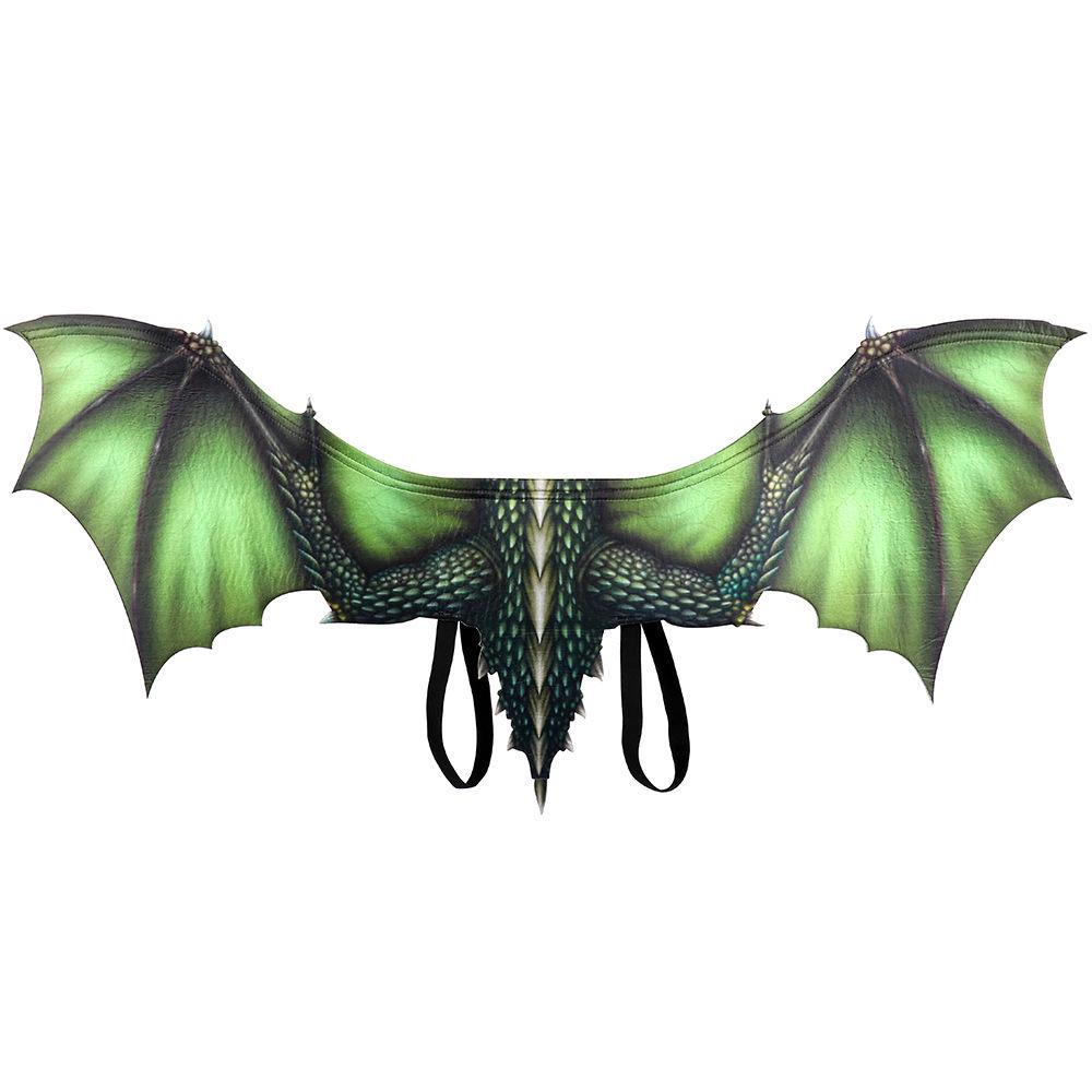 Volwassen Halloween Decoratie Carnavalsfeest Dier Kostuum Draak Cosplay Maskerade Gezichtsmasker en Vleugels One Size