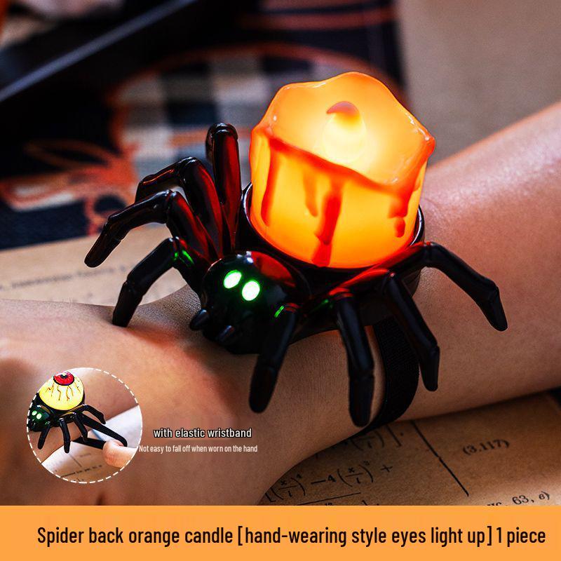 Halloween Aufleuchtendes Spinnen-Armband & Kürbislaterne für Kinder