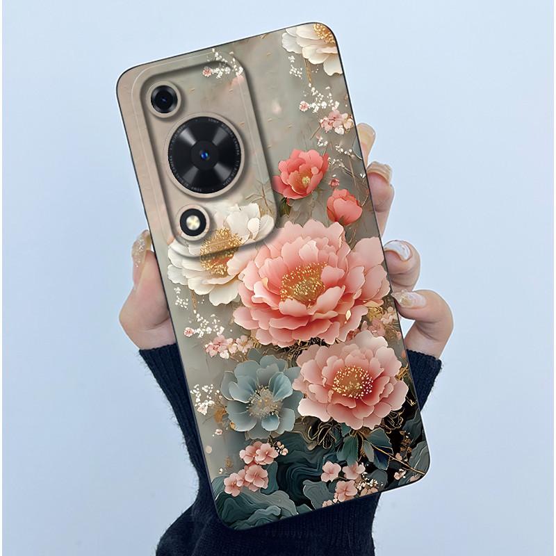 For Huawei Nova Y72 Phone Case Fashion Simplicity Flower Matte Silicone Shell For Huawei Nova Y72S Y63 Y 72 Back Cover Housing