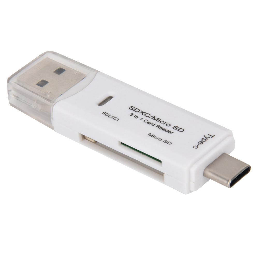 New Multifunctional 3 In 1 TypE C   USB Card Rder High Speed   (Black)