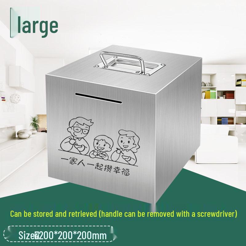 2026 Large Capacity Stainless Steel Piggy Bank for Adults - Secure Savings, Not for Kids