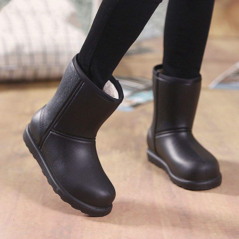 Winter rain shoes fleece cold-proof men's medium tube antifreeze rain boots women's high water boots four seasons non-slip waterproof four seasons 