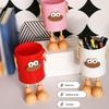 2Pcs Cartoon Pen Cup Multipurpose Desk Pen Organiser Case Makeup Brush Storage Container Office Desk Accessories