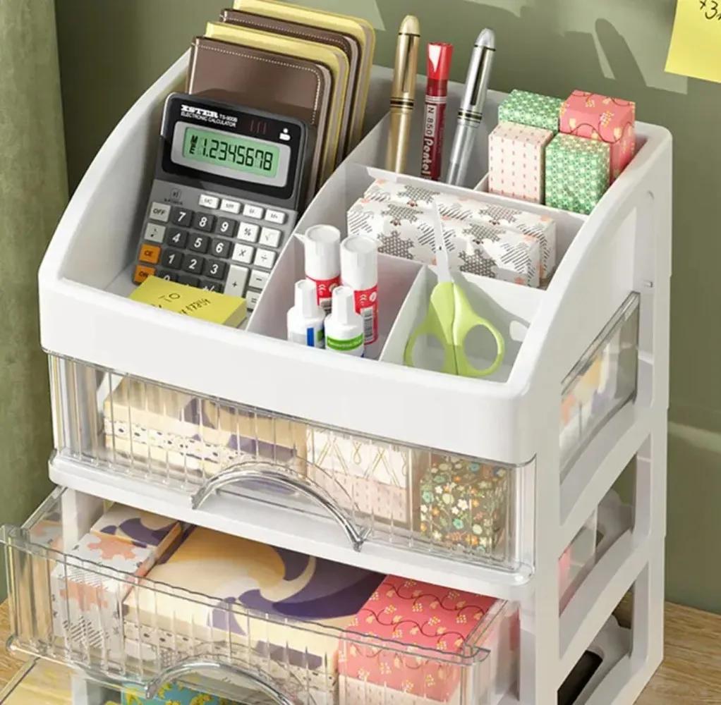 Multi-layer Storage Box Desktop Storage Drawer Hair Decor Cabinet Cosmetics Jewelry Stationery Organizers Makeup Storage