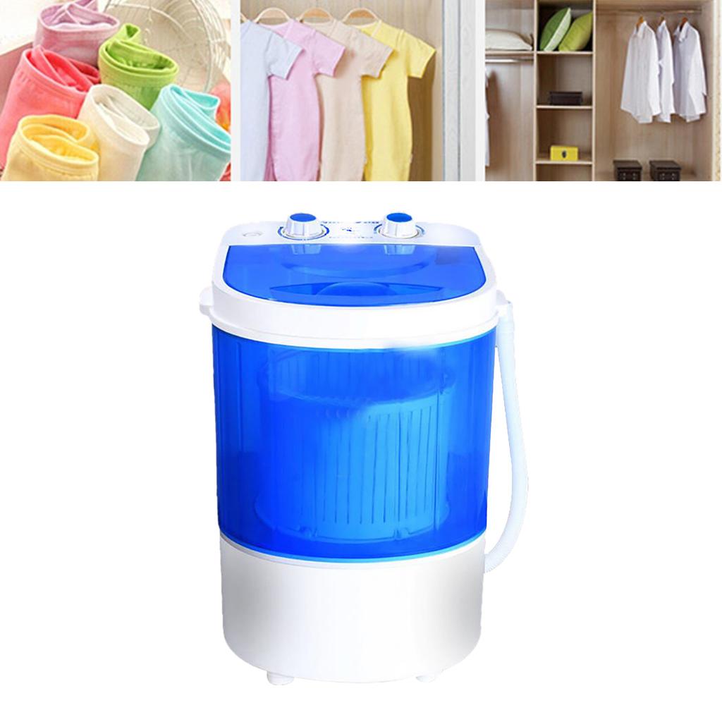 Portable Small Washing Machine, Mini Compact Single Tub Washer with Spin Cycle Basket Drain Hose for Camping Apartments Dorms