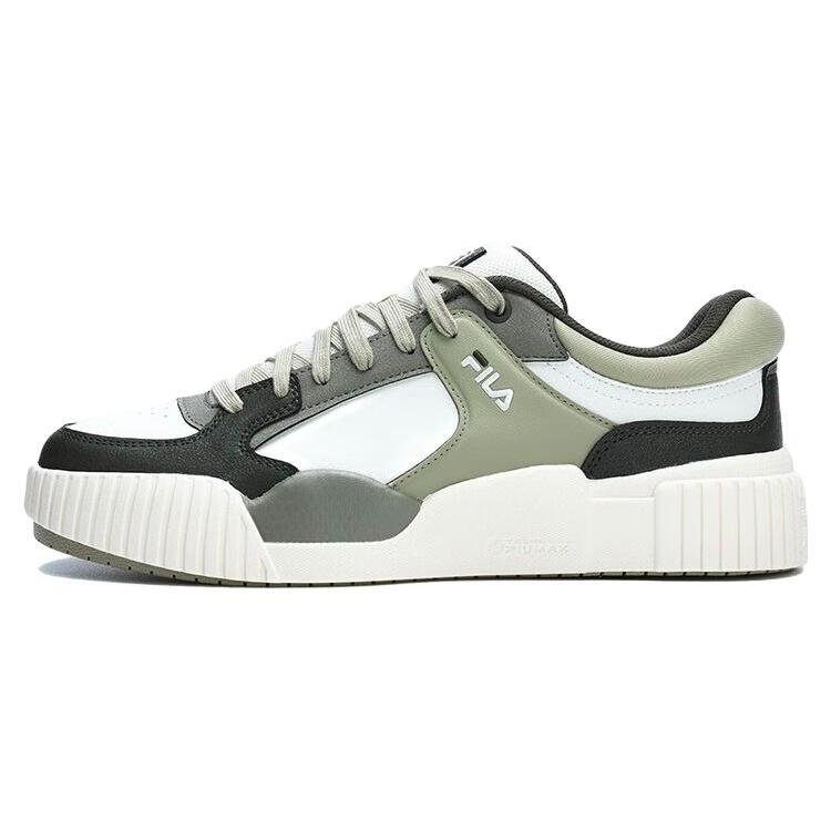 Fila BLOCKS Wear Resistant Lightweight Low Top Skateboard Shoes Men's White Green (Unisex) Skate Shoes F12M312209FSF