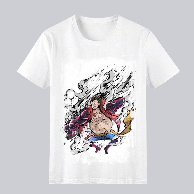 One Piece Printed T-shirt Luffy's Four-gear Form Casual Comfortable High-quality Cotton Parent-child Wear