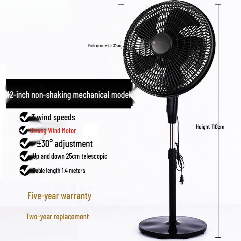 Silent Energy-Saving Oscillating Floor Fan with Remote & Timer