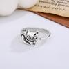 New Retro Sweet Lazy Cute Cat 925 Sterling Silver Personality Exquisite Animal Popular Opening Rings TYB312