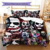 Joker Clown Pattern Bedding Quilt Set Quilt Cover Pillowcase Home Decoration Gift (1 * Duvet Cover + 2 * Pillowcase, Without Core)