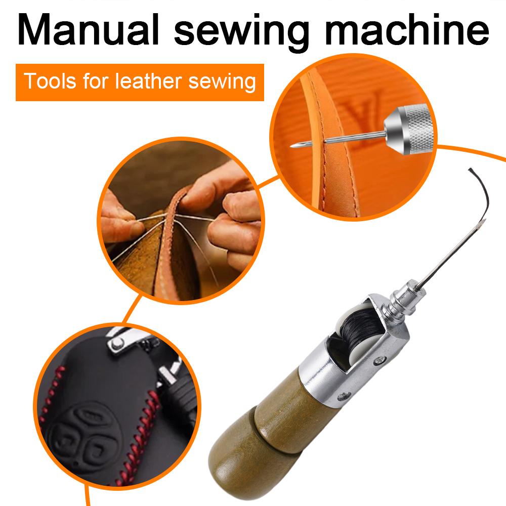 Leather Hand Sewing Machine Professional Stitching Punch Tool Kit for Leatherwork Shoemaking Canvas Repair DIY Craft Tools A Set