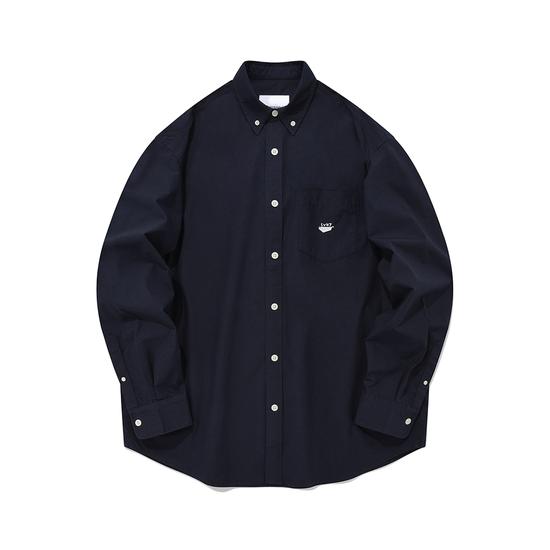 Wail Logo Cotton Shirt Navy S