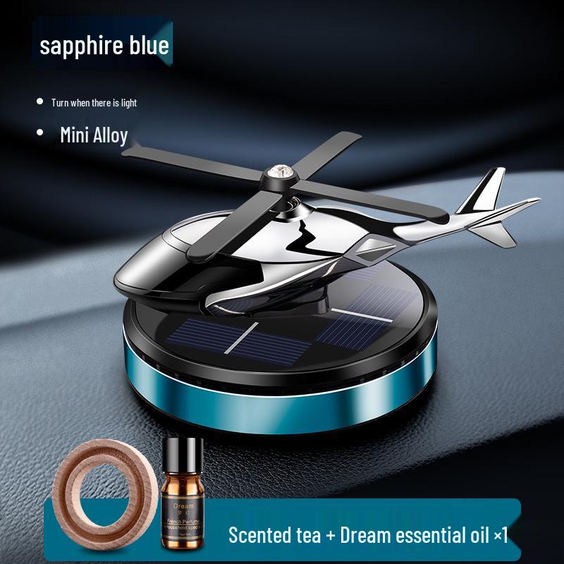 Solar-Powered Helicopter Car Perfume & Aroma Diffuser - Long-lasting Light Fragrance for Car Interior.