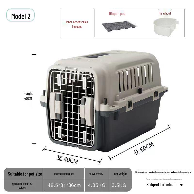 Extra Large Portable Pet Airline Carrier for Dogs, Cats, and Small Animals