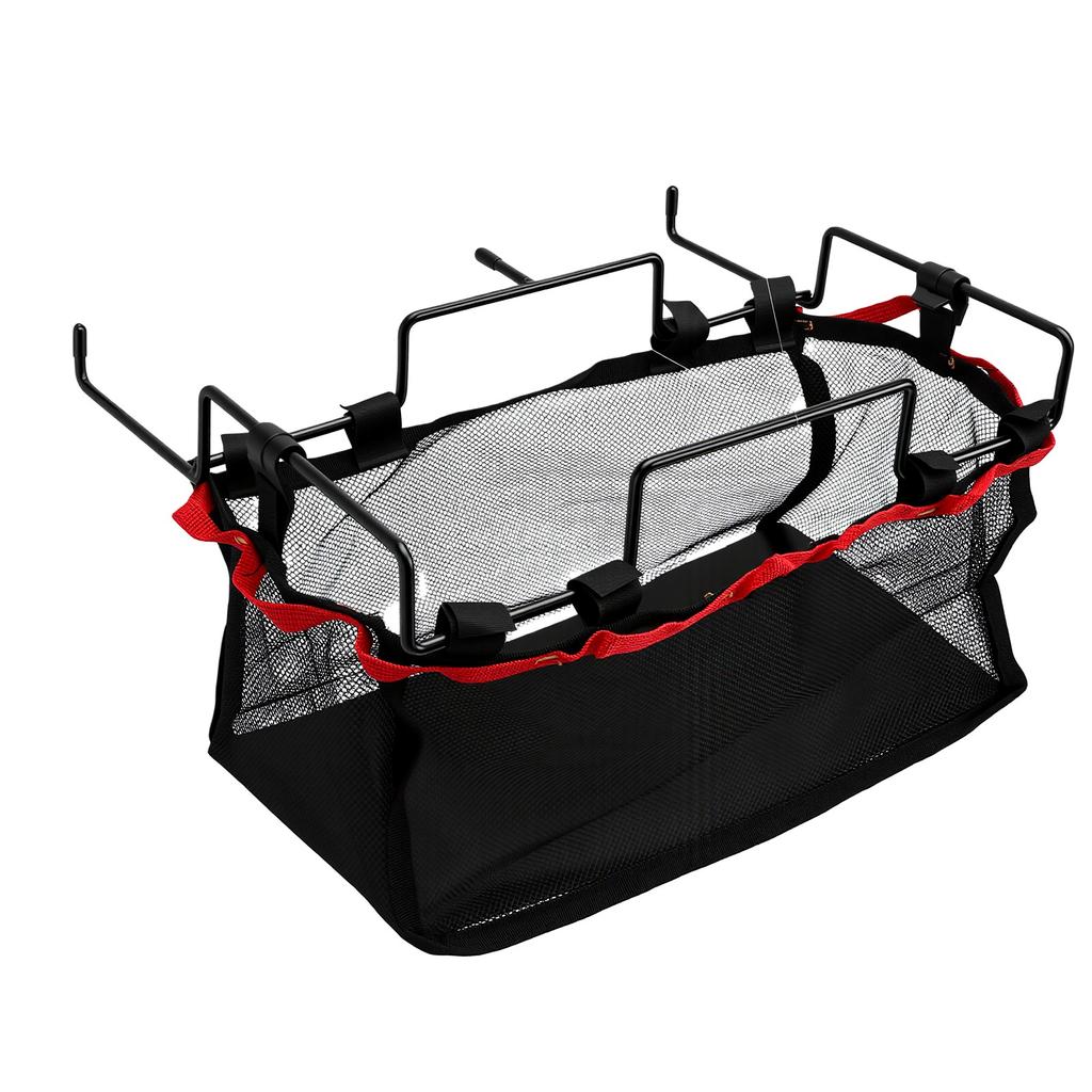 Camping Storage Net Bag with Sturdy Iron Frame Nylon Mesh for Outdoor Indoor Kitchen Table Hanging Rack S Size