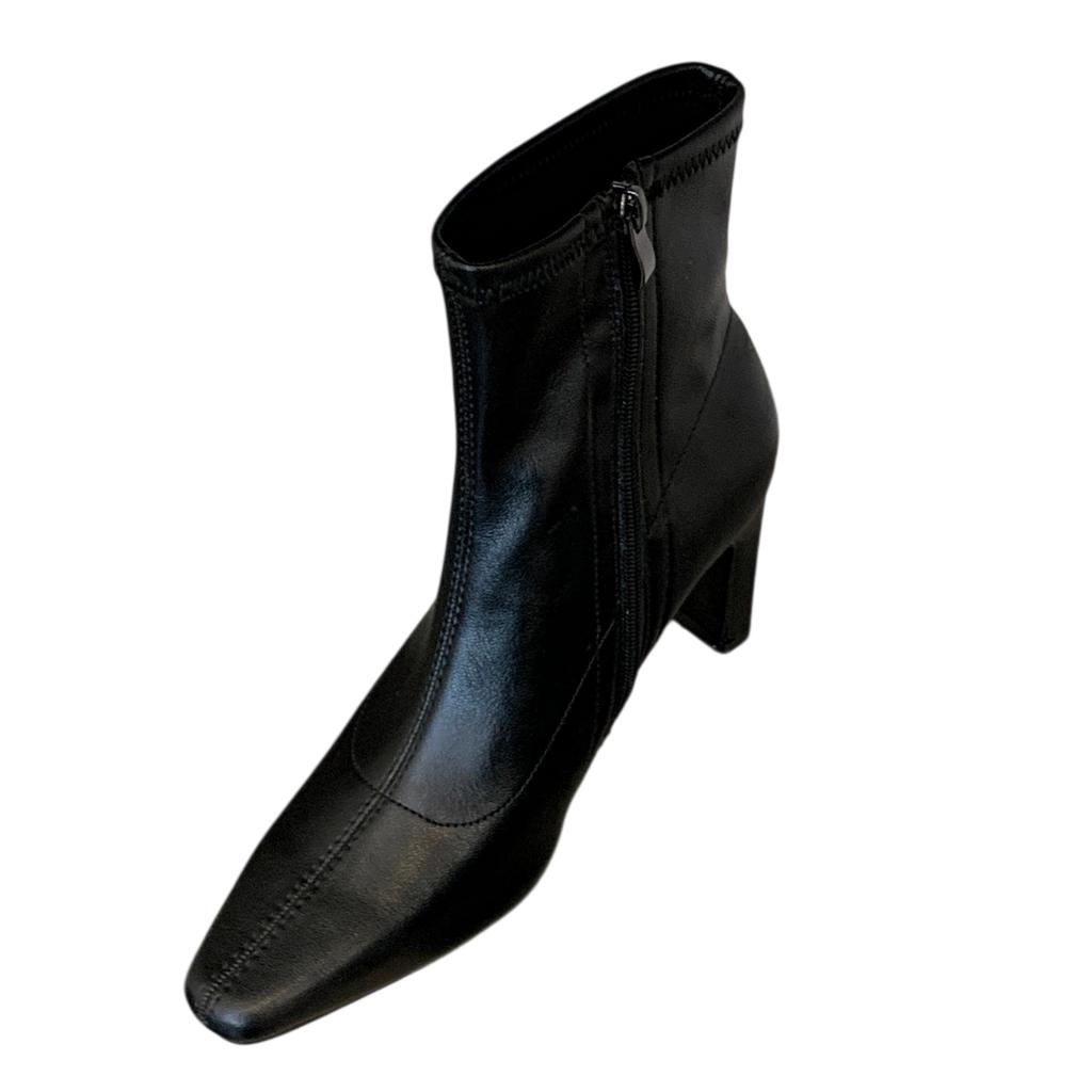 High heels, thin boots, children's new autumn and winter retro medium tube Maillard thick heel elastic