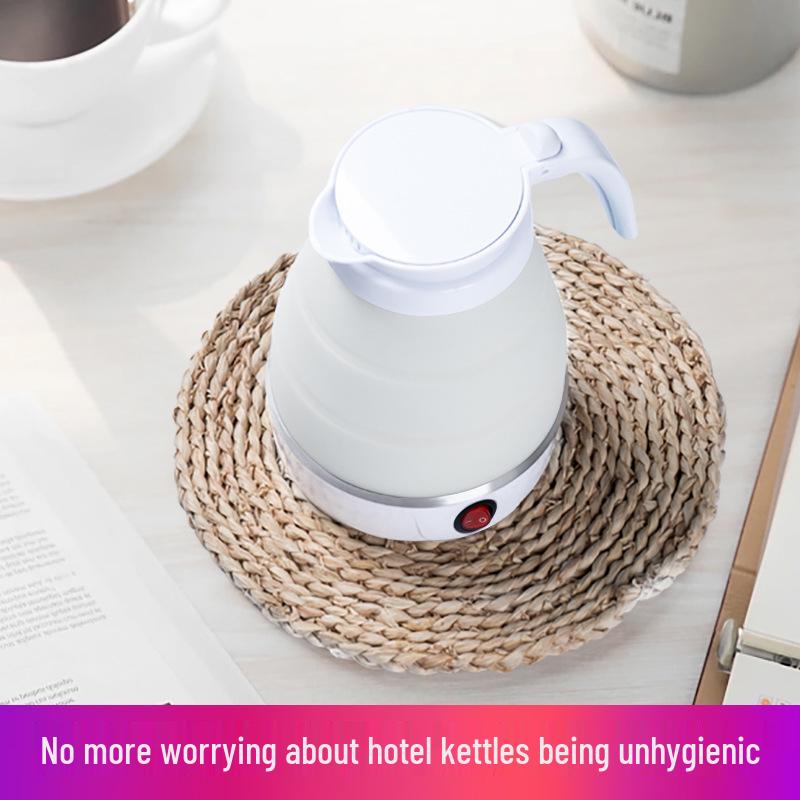 Portable 1.2L Electric Folding Silicone Kettle with Auto Power-Off & Stainless Steel Elements
