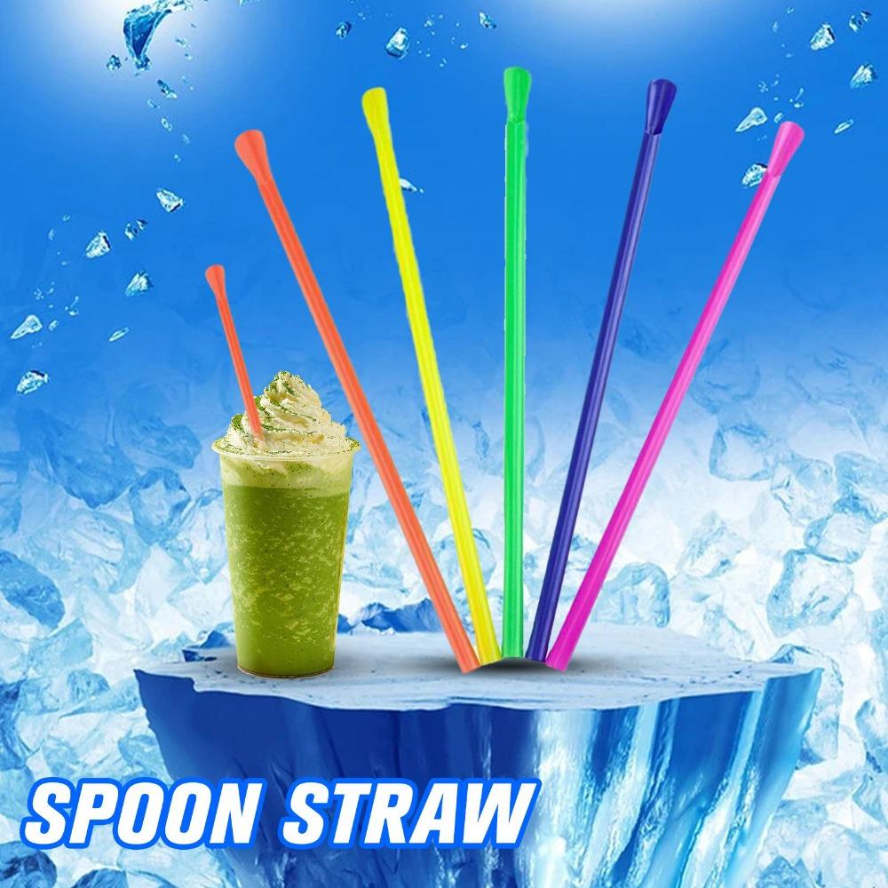 Plastic Spoon Bar Pub Slush Straw Drinking Straw Party Celebration