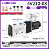 220V Pneumatický solenoidový ventil 4V410-15: 8mm Konektor, 2-polohový 5cestný řídicí ventil pro válec, 24V Směrový pneumatický ventil.