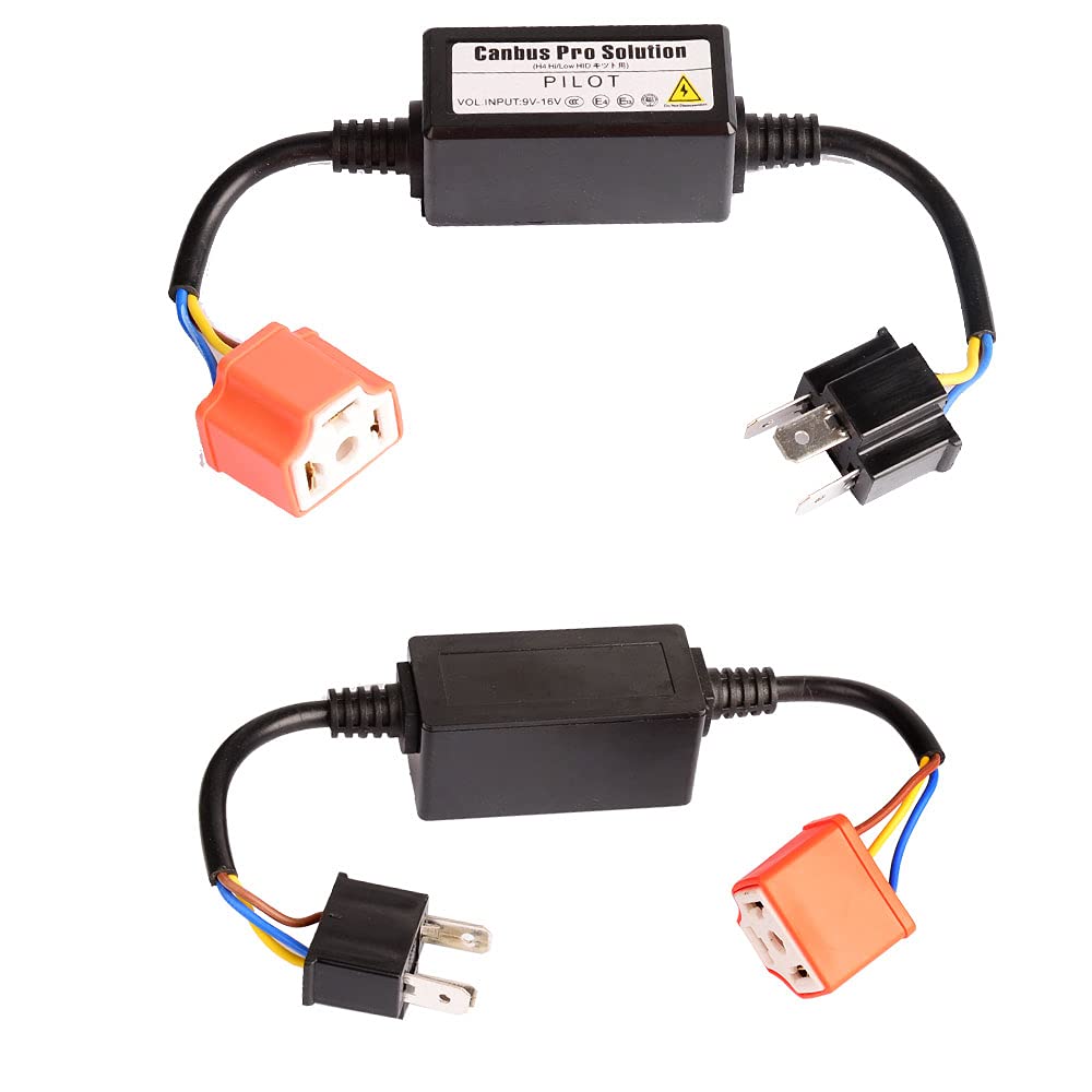 YUNPICAR H4/HID High Beam Indicator, Non-Illumination Prevention Adapter for Canceller, Relay Less Hi/Low 2pcs/set (h4 Ceramic Socket)