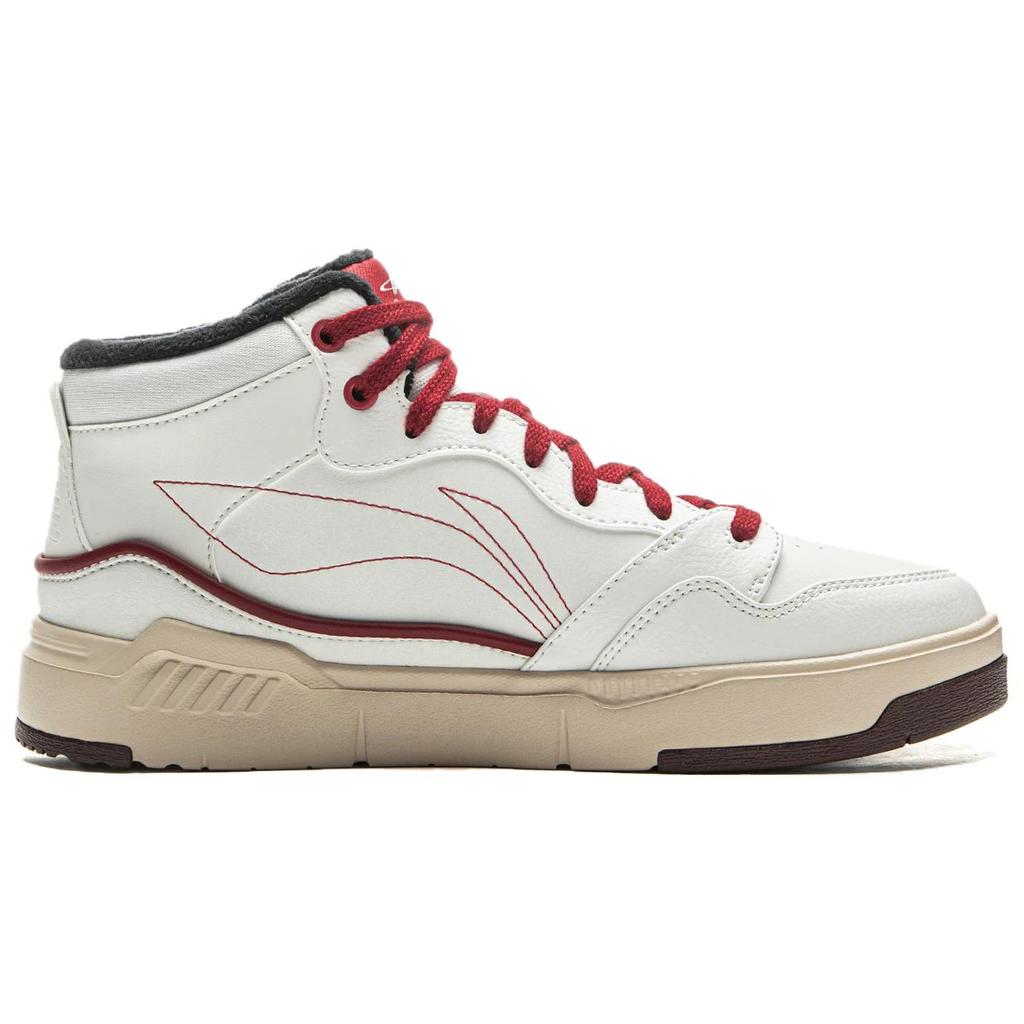 Li Ning Common 80s Mid Retro Versatile Simple Durable Breathable High Top Skate Shoes Women Sneakers AGCV408-3