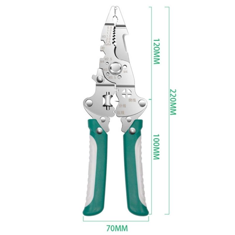Professional Cable Stripper Processing Pliers Combining Wire Stripping Functions Insulation Trimming Terminals Crimping