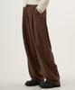 UNKNOWN PLANET Single-Pleat Wide Brushed Cotton Pants Brown